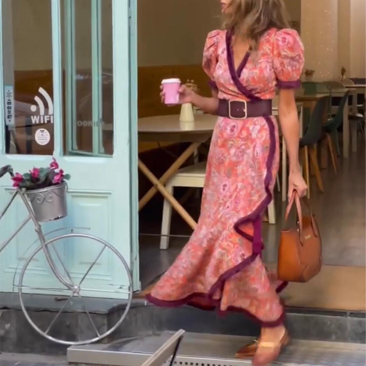 Angel™ Elegant Puff-Sleeve Maxi Dress