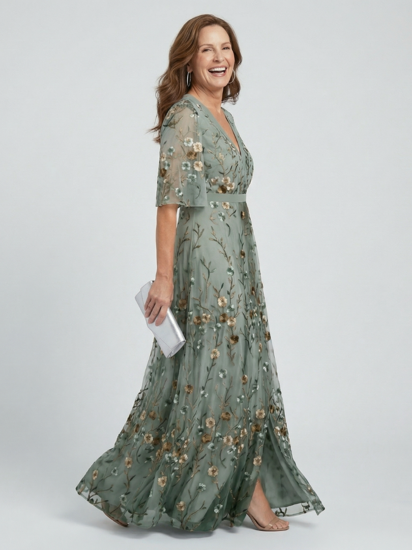 Gemma™ Floral V-Neck Flow Maxi Dress