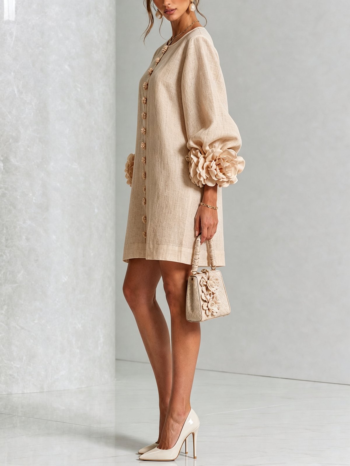 Julianna™ Elegant Button-Down Mini Dress