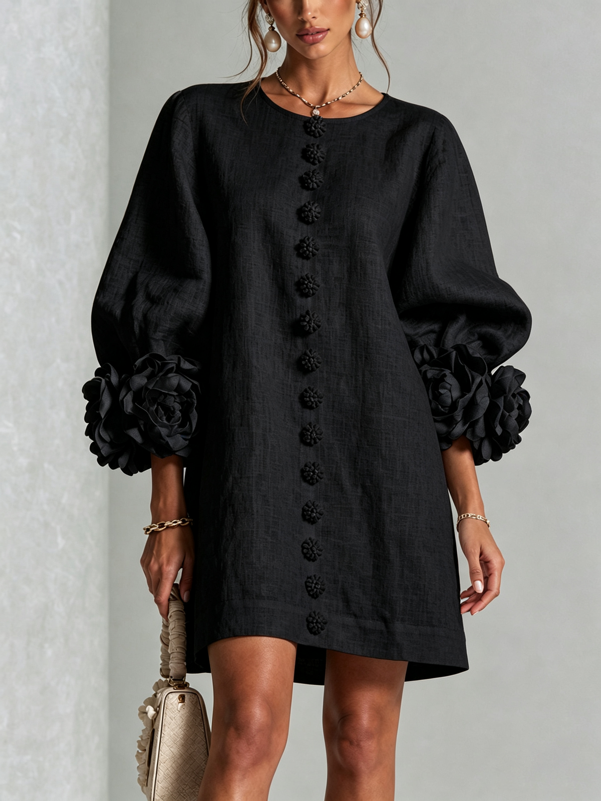 Julianna™ Elegant Button-Down Mini Dress