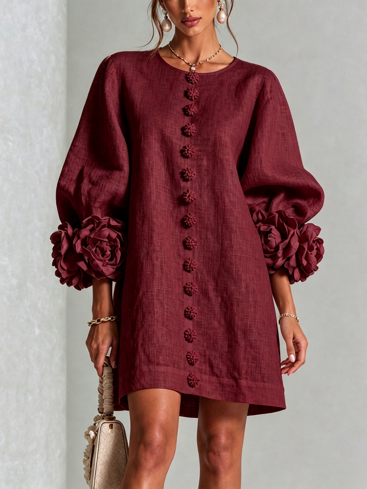 Julianna™ Elegant Button-Down Mini Dress