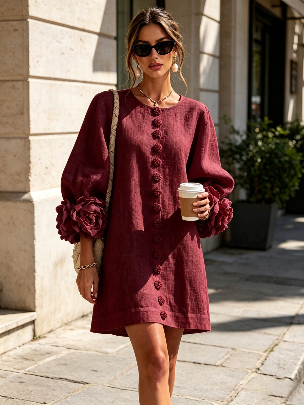 Julianna™ Elegant Button-Down Mini Dress