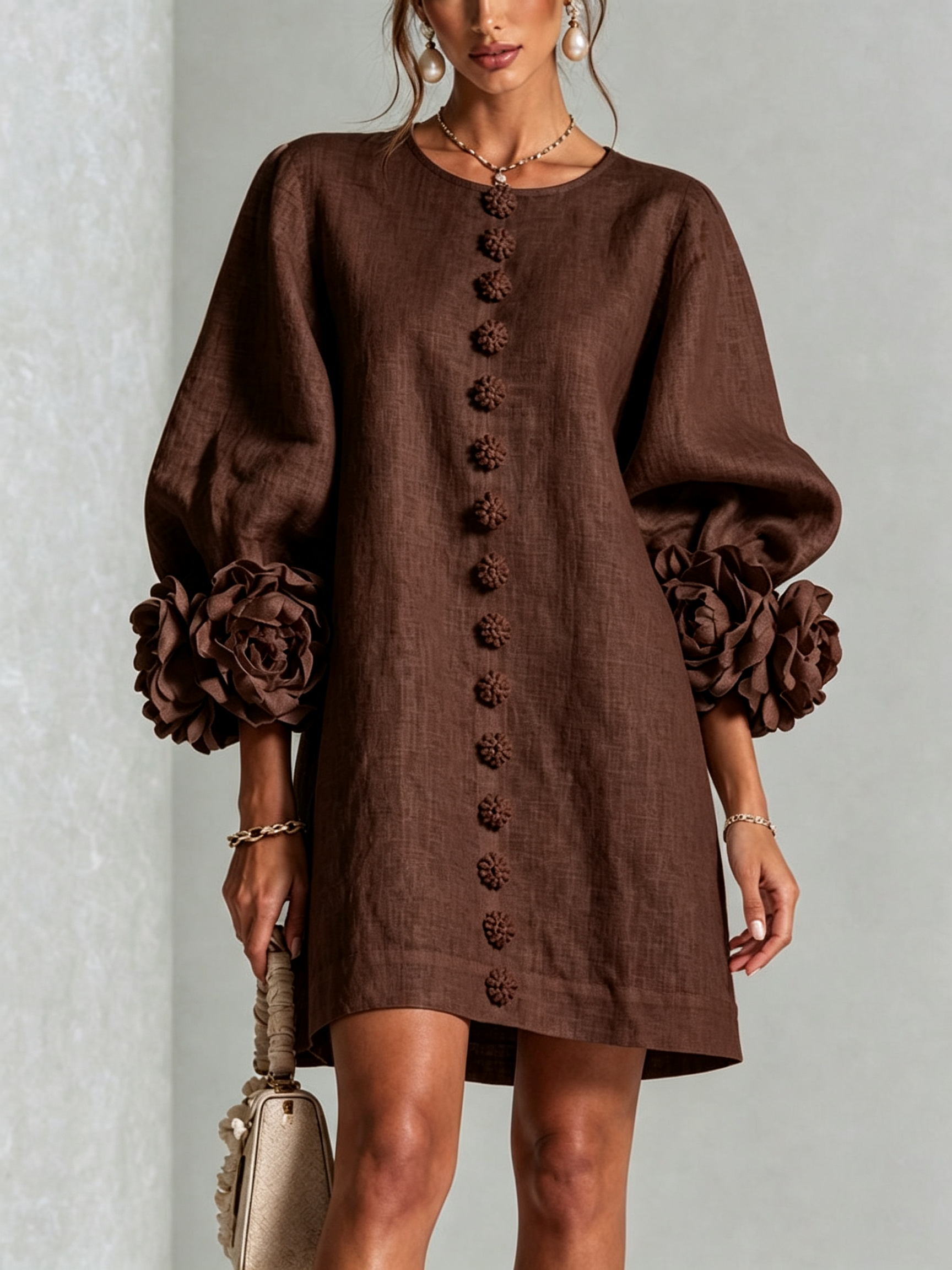 Julianna™ Elegant Button-Down Mini Dress
