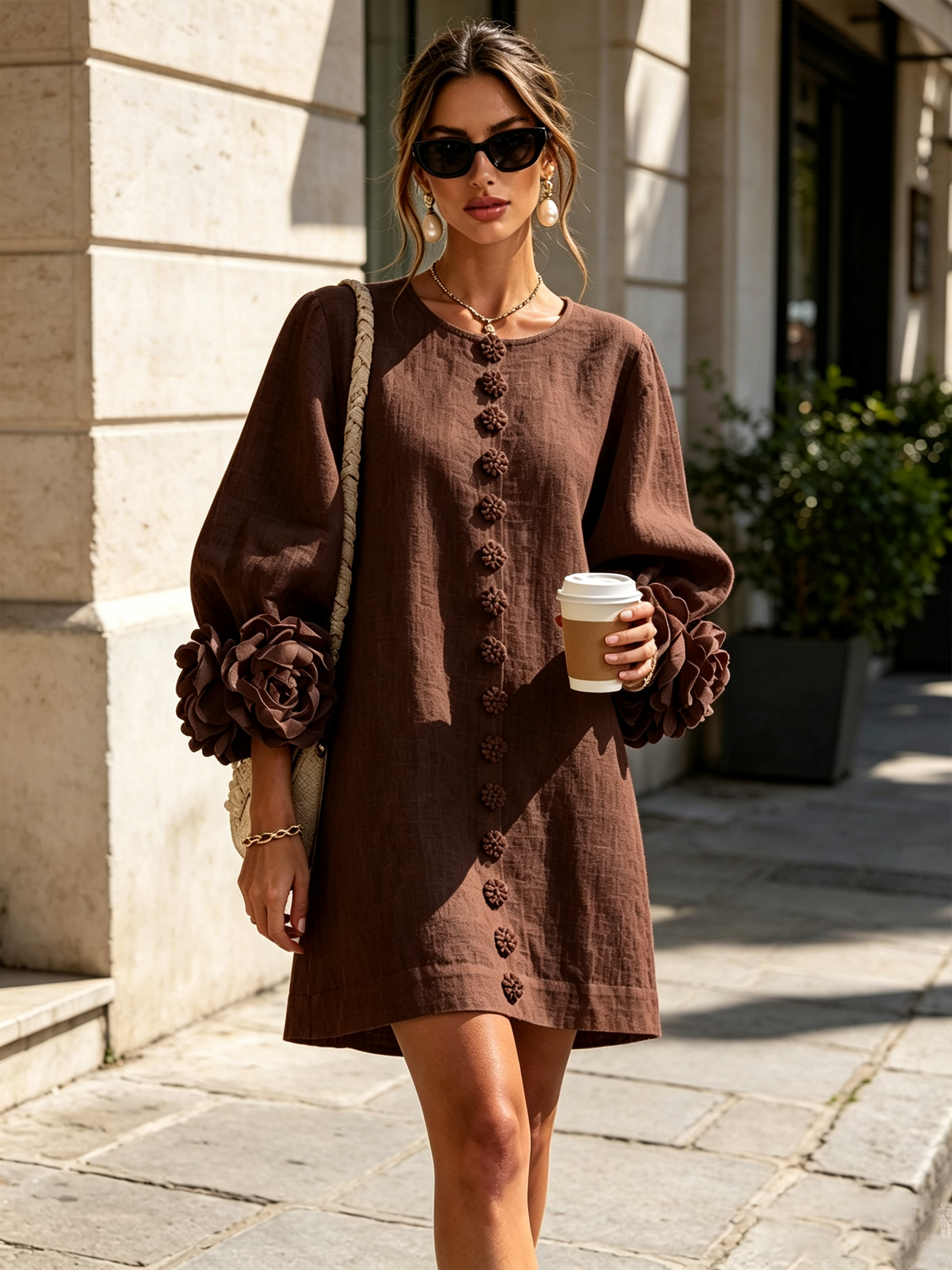 Julianna™ Elegant Button-Down Mini Dress