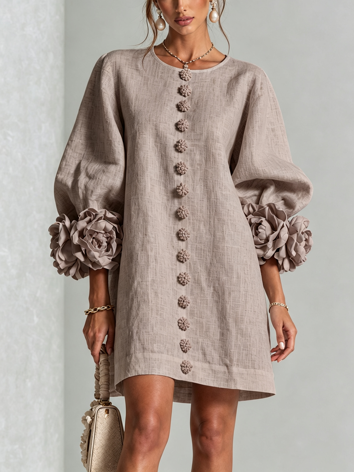 Julianna™ Elegant Button-Down Mini Dress