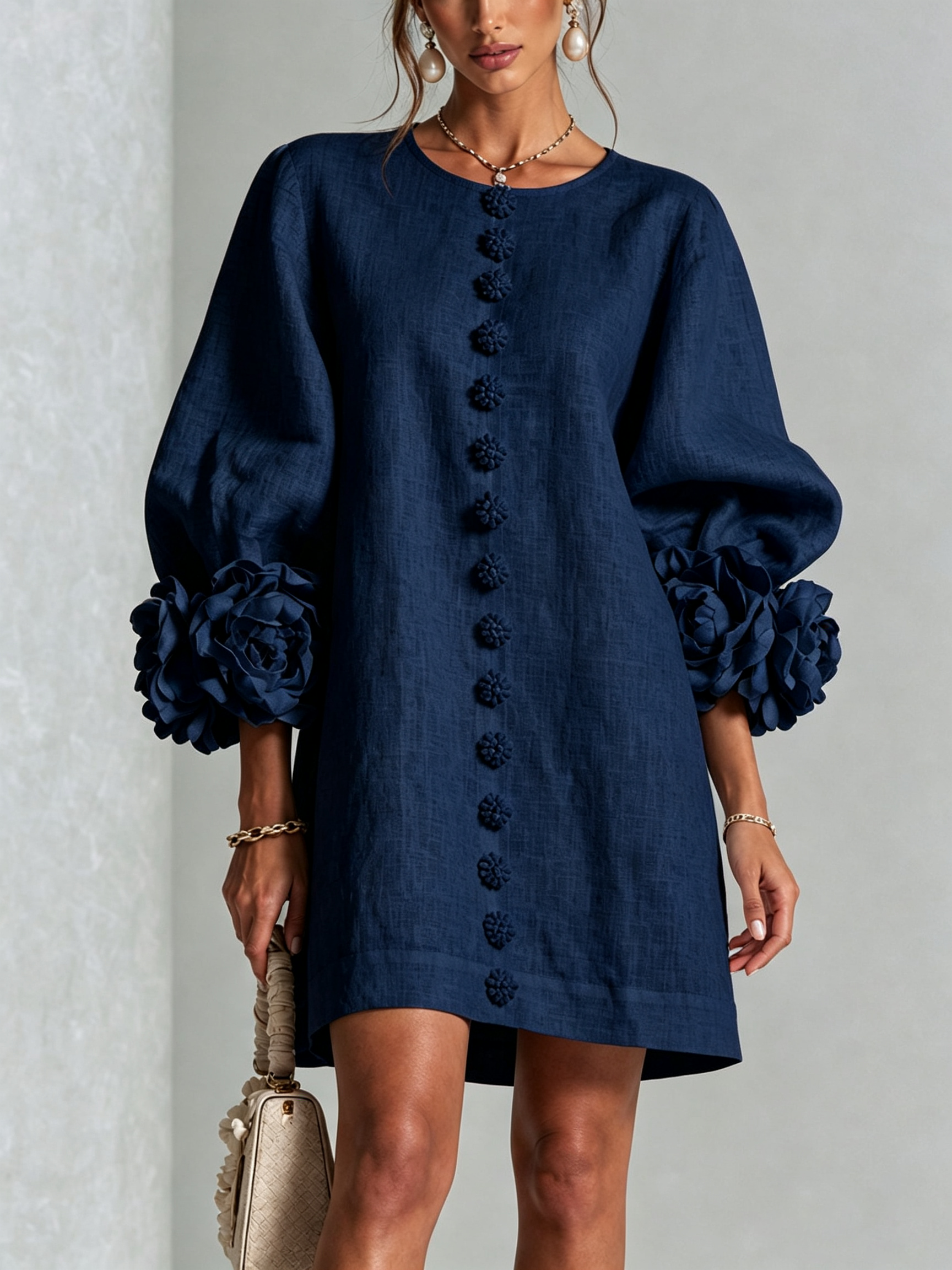 Julianna™ Elegant Button-Down Mini Dress