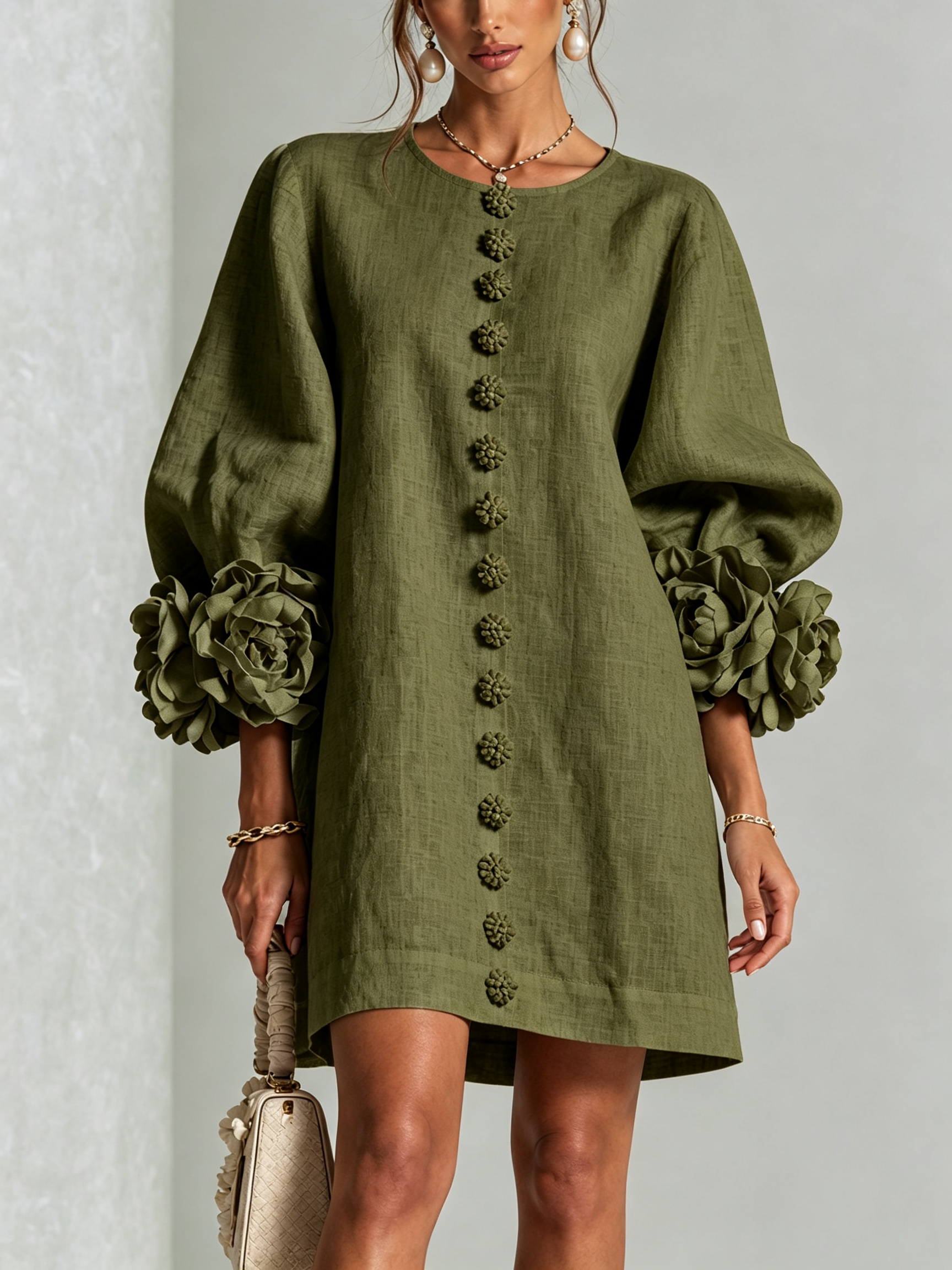 Julianna™ Elegant Button-Down Mini Dress