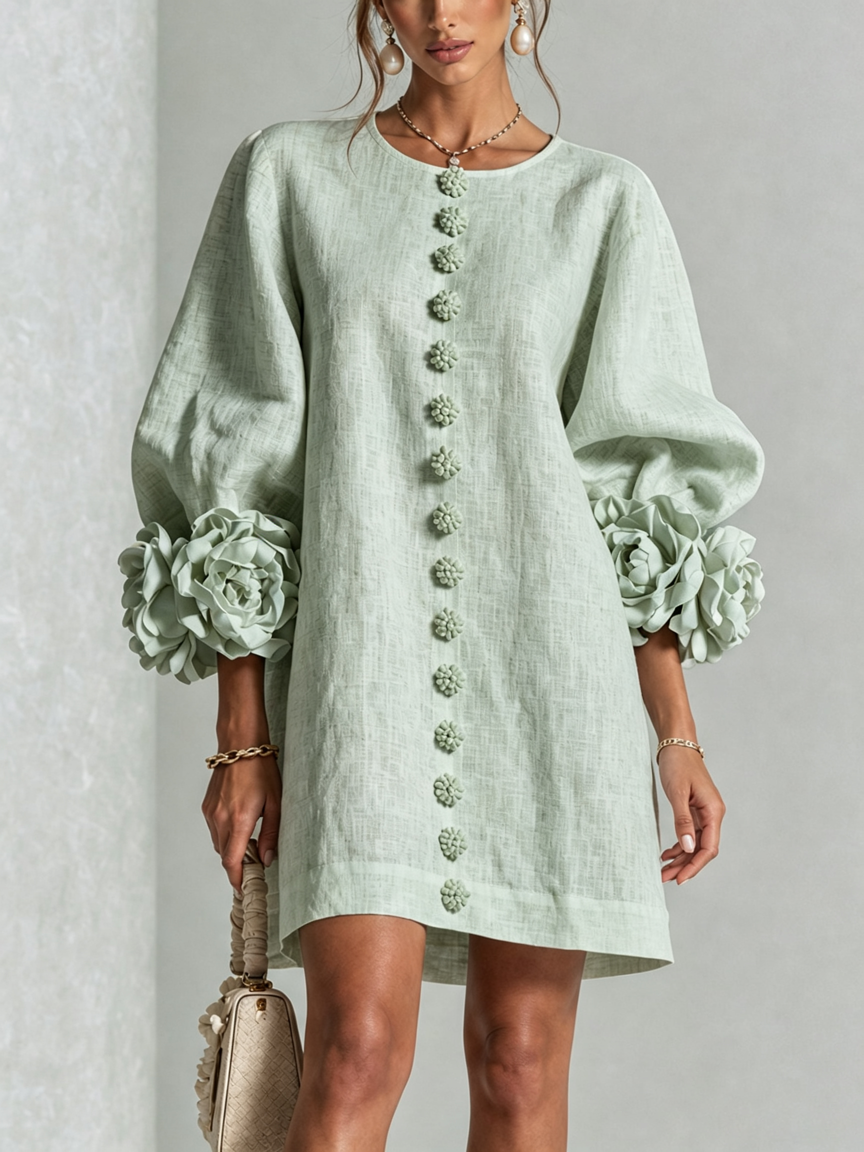 Julianna™ Elegant Button-Down Mini Dress