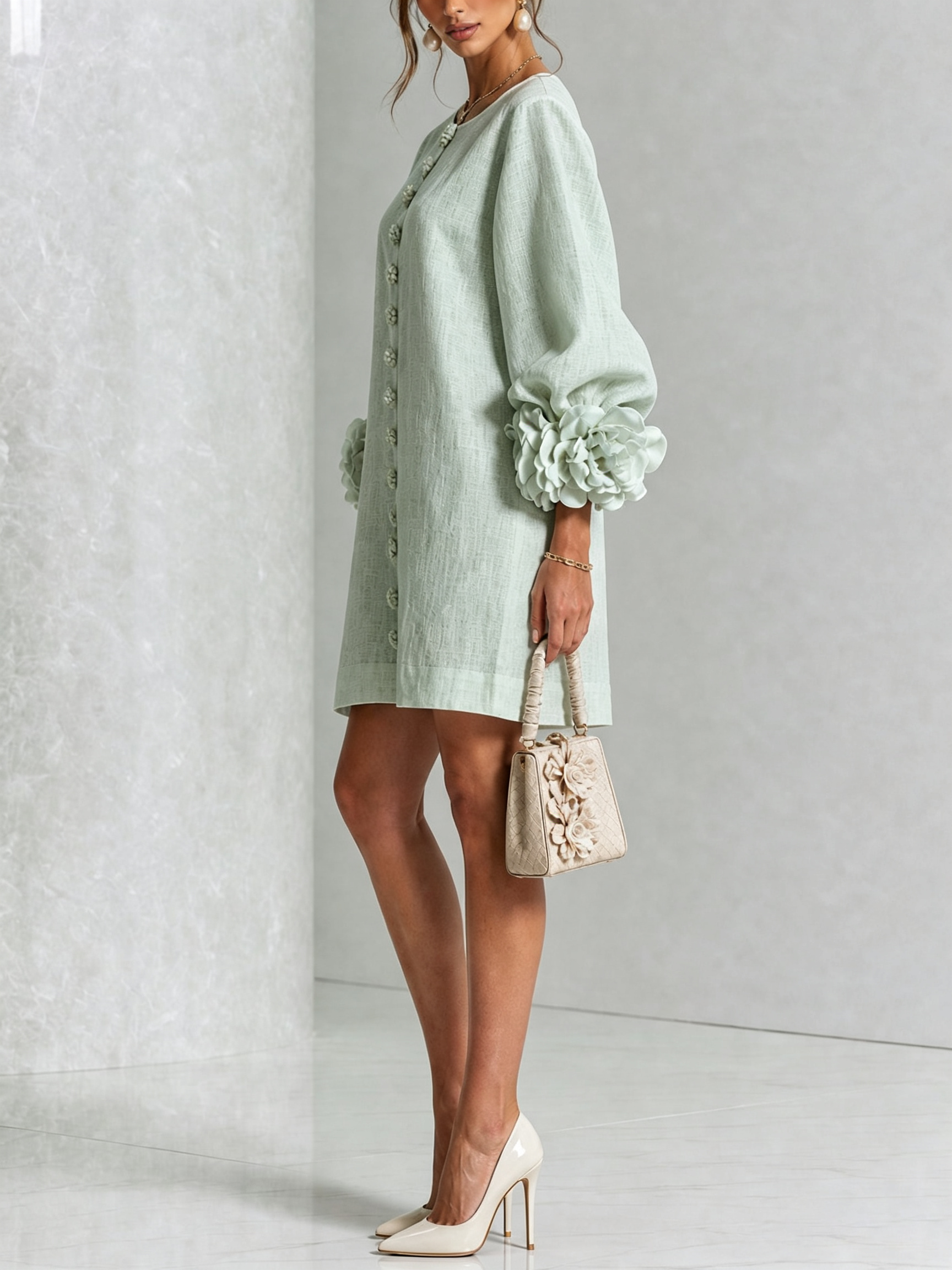 Julianna™ Elegant Button-Down Mini Dress